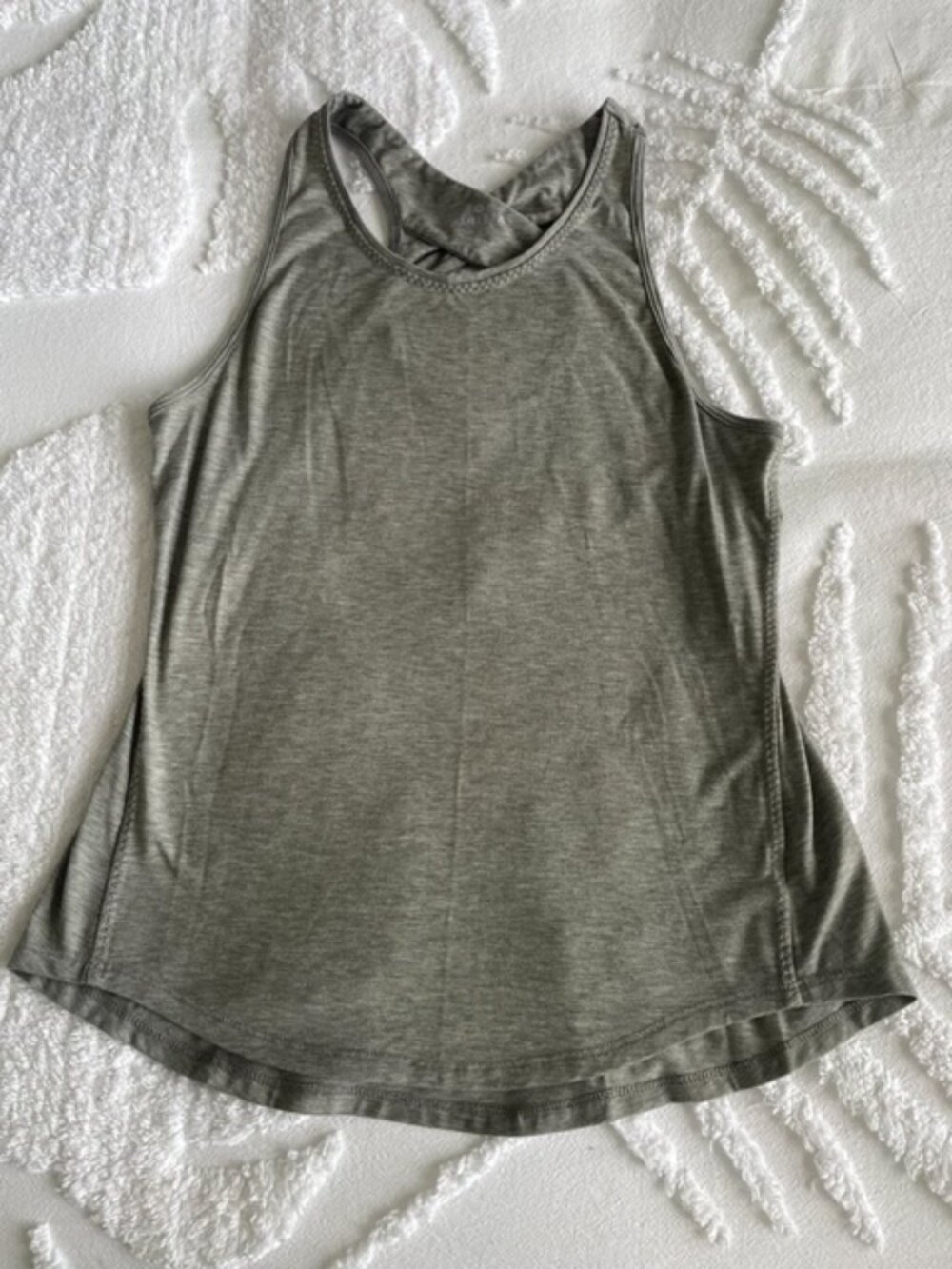 Athleta Womens Gray Crisscross Back Activewear Tank Top S/75856 - Small